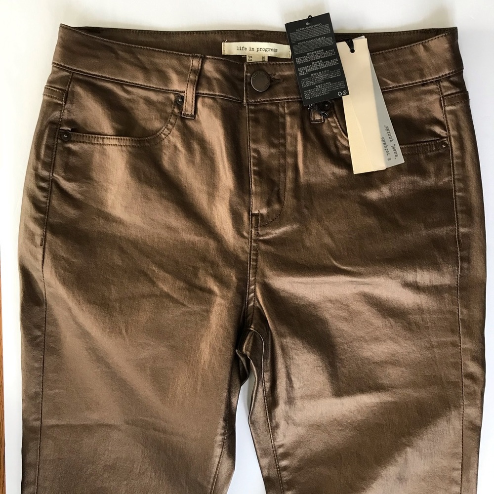 Life in Progress cropped coated jeans, sz 28